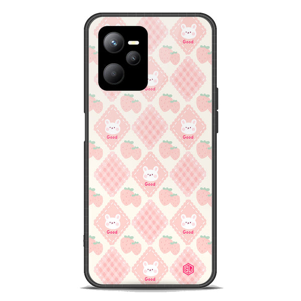 Cute Korean Design Series Soft Phone Case - Premium Glass Case - Design 3 - Realme Q5
