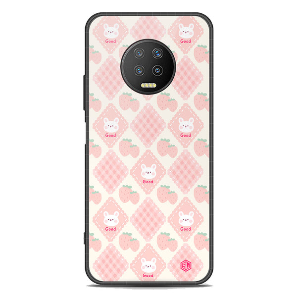 Cute Korean Design Series Soft Phone Case - Premium Glass Case - Design 3 - Infinix Note 7