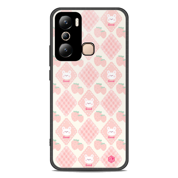 Cute Korean Design Series Soft Phone Case - Premium Glass Case - Design 3 - Infinix Hot 20i