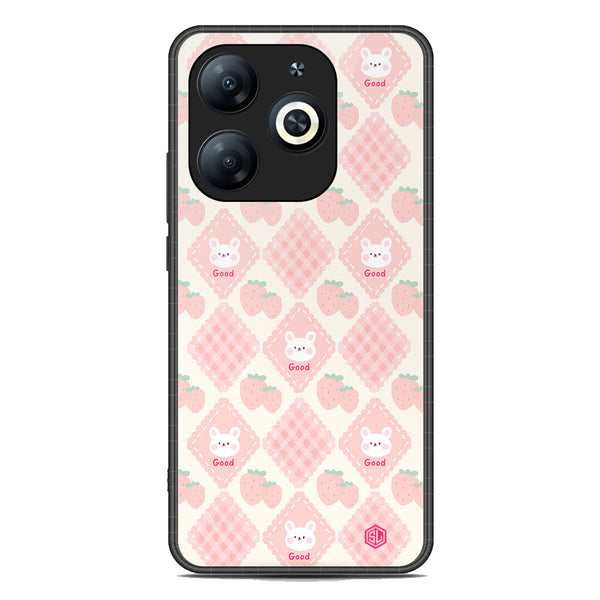 Cute Korean Design Series Soft Phone Case - Premium Glass Case - Design 3 - Infinix Hot 40i