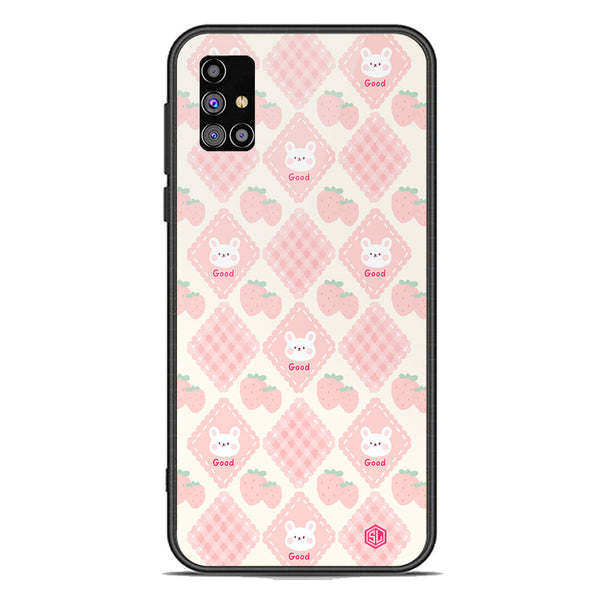 Cute Korean Design Series Soft Phone Case - Premium Glass Case - Design 3 - Samsung Galaxy M31s