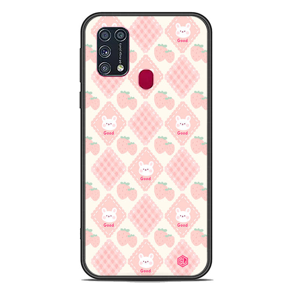 Cute Korean Design Series Soft Phone Case - Premium Glass Case - Design 3 - Samsung Galaxy M31
