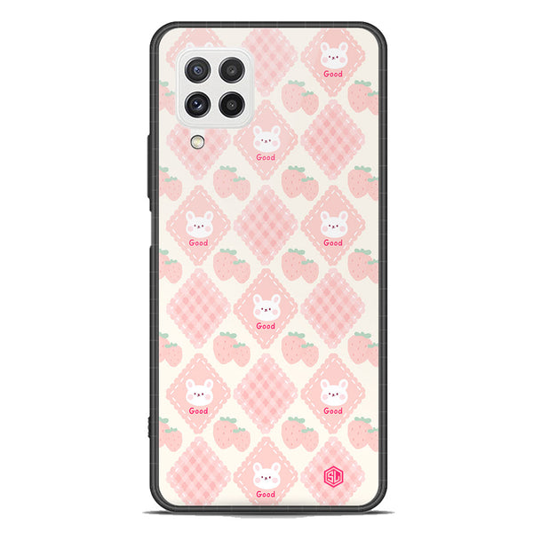 Cute Korean Design Series Soft Phone Case - Premium Glass Case - Design 3 - Samsung Galaxy M22