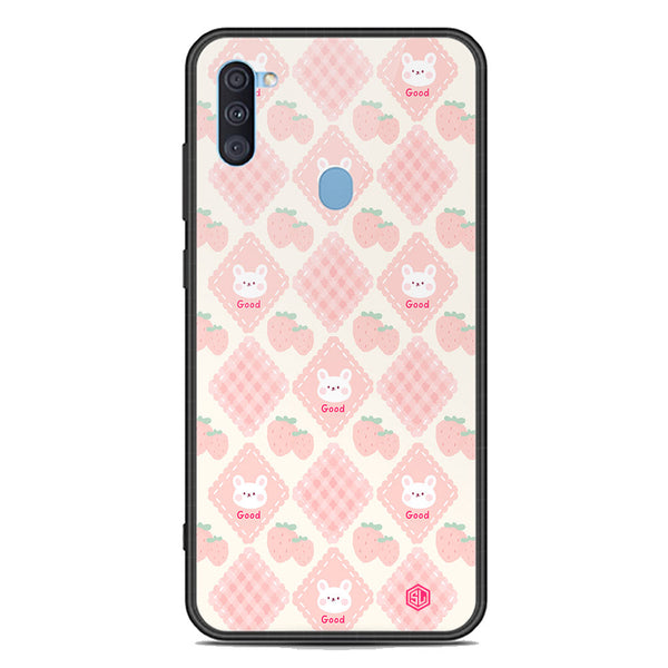 Cute Korean Design Series Soft Phone Case - Premium Glass Case - Design 3 - Samsung Galaxy M11