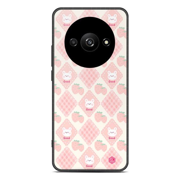 Cute Korean Design Series Soft Phone Case - Premium Glass Case - Design 3 - Xiaomi Redmi A3