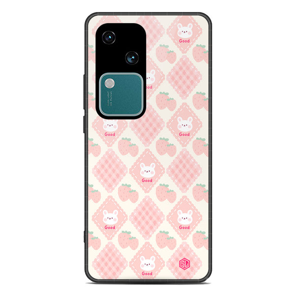 Cute Korean Design Series Soft Phone Case - Premium Glass Case - Design 3 - Vivo V30