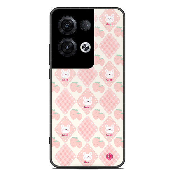Cute Korean Design Series Soft Phone Case - Premium Glass Case - Design 3 - Oppo Reno 8 Pro Plus
