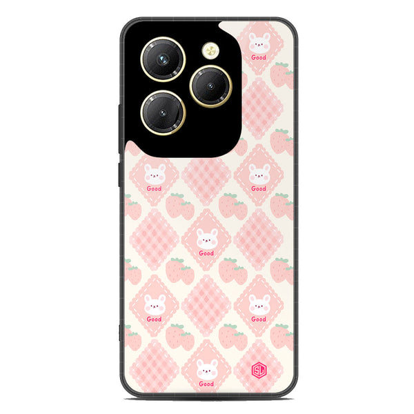 Cute Korean Design Series Soft Phone Case - Premium Glass Case - Design 3 - Infinix Hot 40 Pro