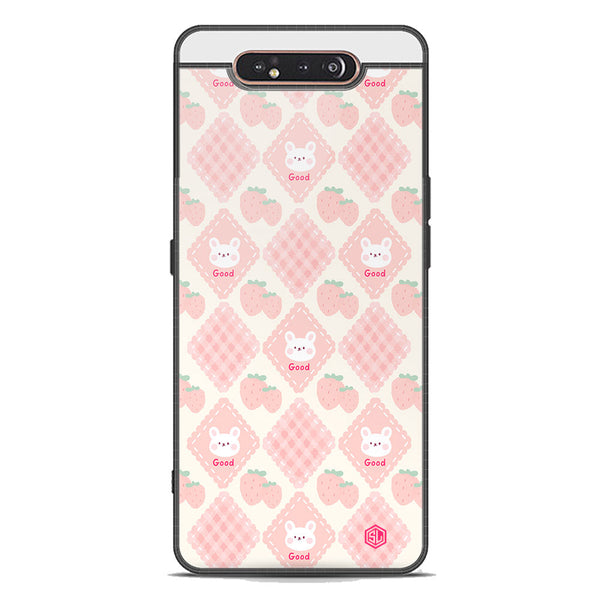 Cute Korean Design Series Soft Phone Case - Premium Glass Case - Design 3 - Samsung Galaxy A80