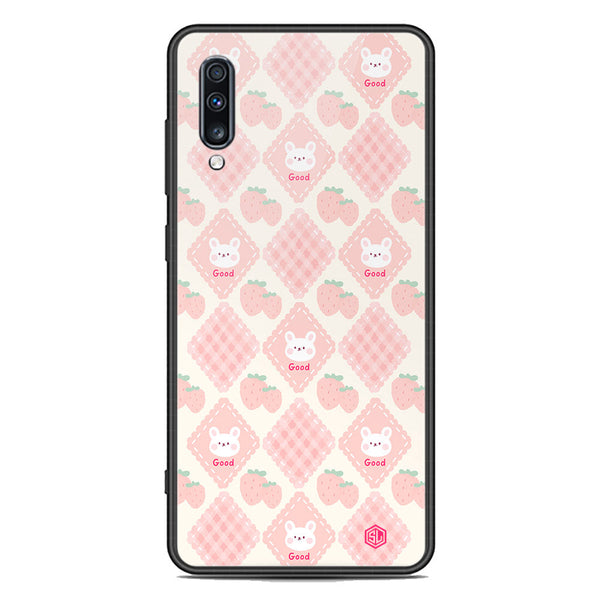 Cute Korean Design Series Soft Phone Case - Premium Glass Case - Design 3 - Samsung Galaxy A70