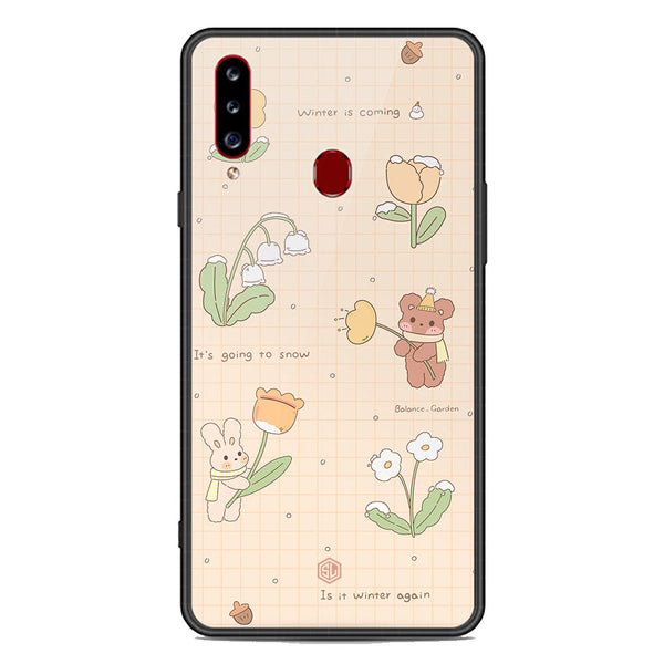 Cute Korean Design Series Soft Phone Case - Premium Glass Case - Design 4 - Samsung Galaxy A20s