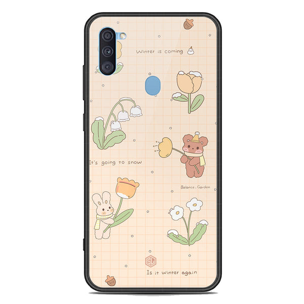 Cute Korean Design Series Soft Phone Case - Premium Glass Case - Design 4 - Samsung Galaxy A11
