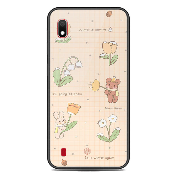 Cute Korean Design Series Soft Phone Case - Premium Glass Case - Design 4 - Samsung Galaxy A10
