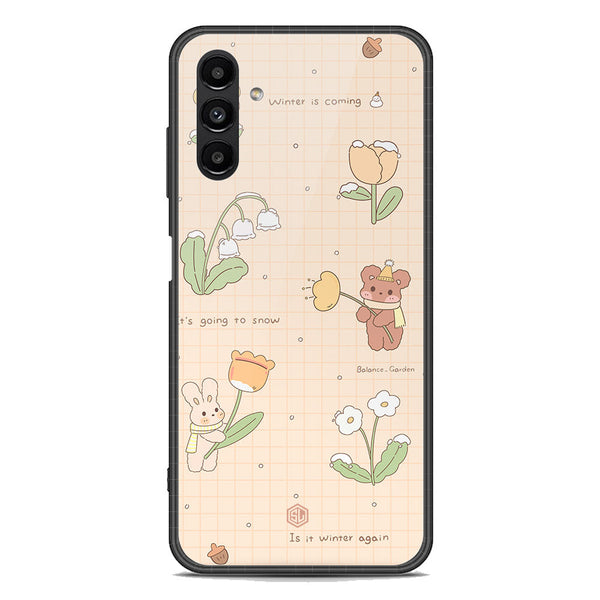 Cute Korean Design Series Soft Phone Case - Premium Glass Case - Design 4 - Samsung Galaxy A04s