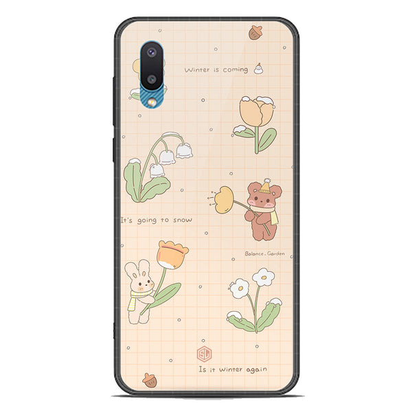 Cute Korean Design Series Soft Phone Case - Premium Glass Case - Design 4 - Samsung Galaxy A02