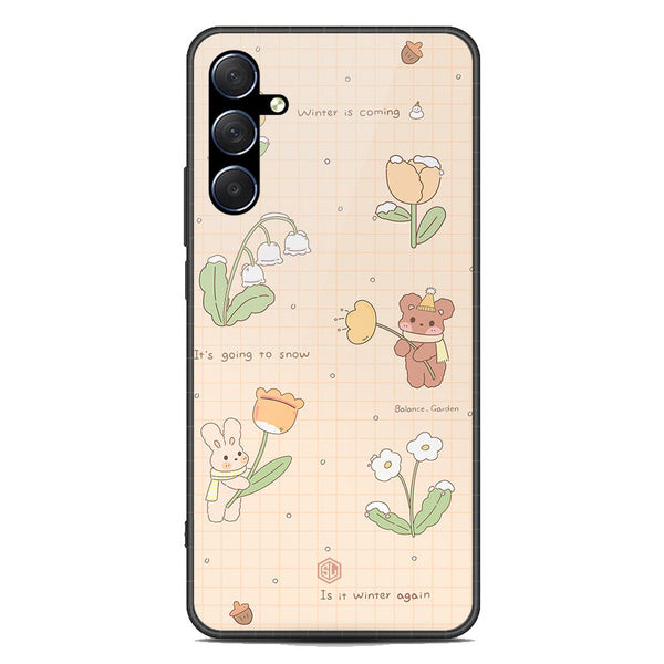 Cute Korean Design Series Soft Phone Case - Premium Glass Case - Design 4 - Samsung Galaxy M53
