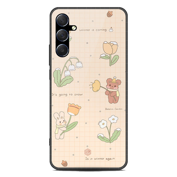 Cute Korean Design Series Soft Phone Case - Premium Glass Case - Design 4 - Samsung Galaxy M54
