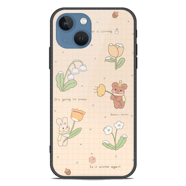 Cute Korean Design Series Soft Phone Case - Premium Glass Case - Design 4 - iPhone 13
