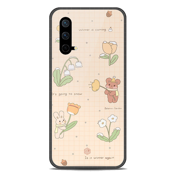 Cute Korean Design Series Soft Phone Case - Premium Glass Case - Design 4 - OnePlus Nord CE 5G