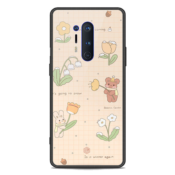 Cute Korean Design Series Soft Phone Case - Premium Glass Case - Design 4 - OnePlus 8 Pro
