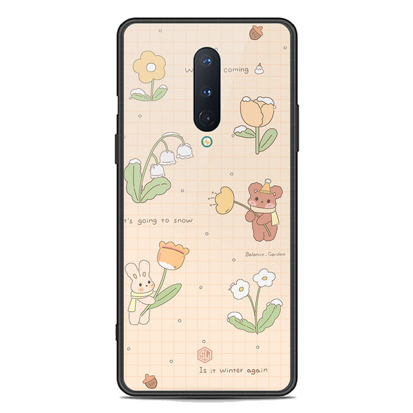 Cute Korean Design Series Soft Phone Case - Premium Glass Case - Design 4 - OnePlus 8 4G
