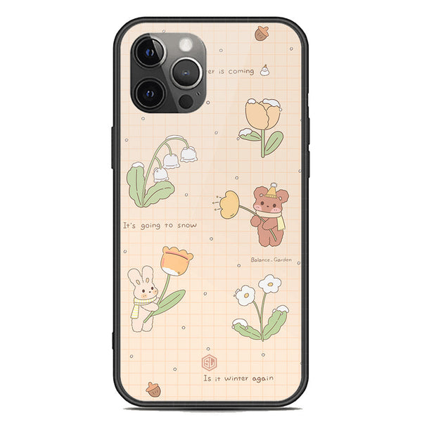 Cute Korean Design Series Soft Phone Case - Premium Glass Case - Design 4 - iPhone 12 Pro