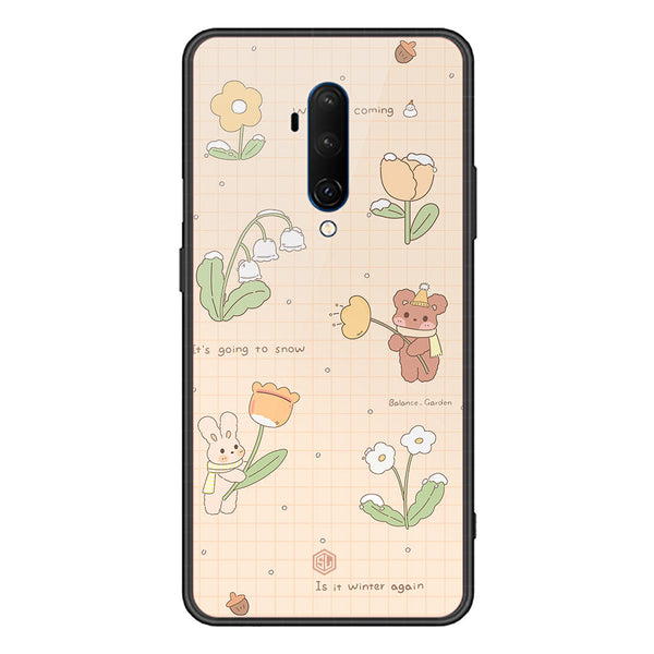 Cute Korean Design Series Soft Phone Case - Premium Glass Case - Design 4 - OnePlus 7T Pro