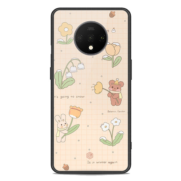 Cute Korean Design Series Soft Phone Case - Premium Glass Case - Design 4 - OnePlus 7T
