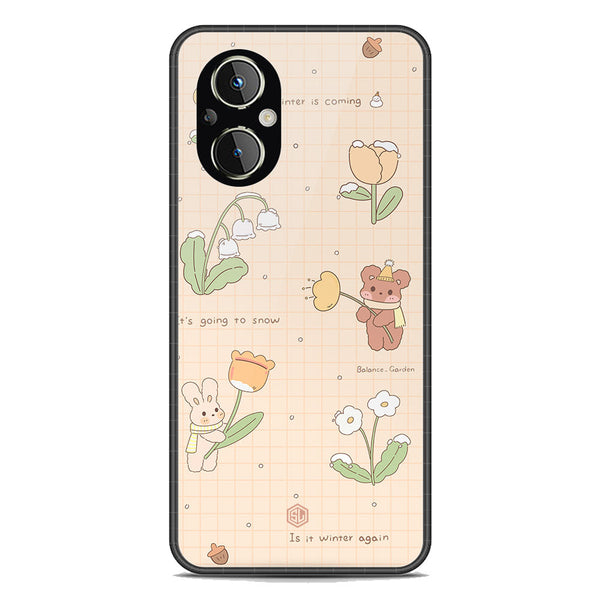 Cute Korean Design Series Soft Phone Case - Premium Glass Case - Design 4 - Oppo Reno8 Lite