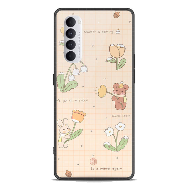 Cute Korean Design Series Soft Phone Case - Premium Glass Case - Design 4 - Oppo Reno 4 Pro 5G