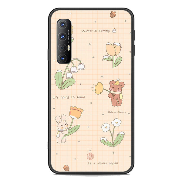 Cute Korean Design Series Soft Phone Case - Premium Glass Case - Design 4 - Oppo Reno 3 Pro