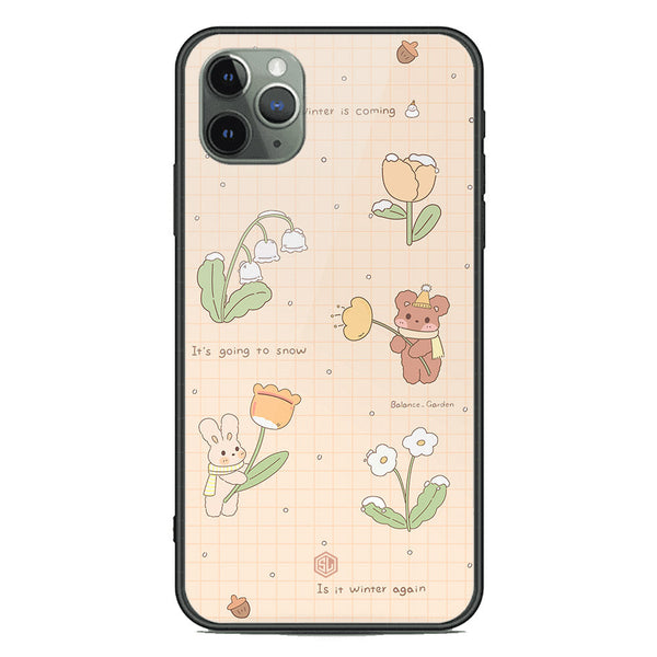 Cute Korean Design Series Soft Phone Case - Premium Glass Case - Design 4 - iPhone 11 Pro