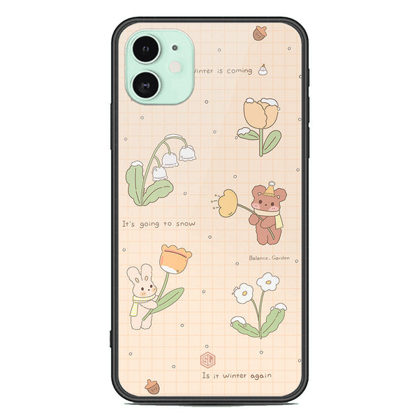 Cute Korean Design Series Soft Phone Case - Premium Glass Case - Design 4 - iPhone 11
