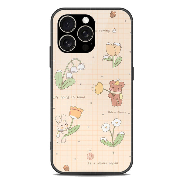 Cute Korean Design Series Soft Phone Case - Premium Glass Case - Design 4 - iPhone 15 Pro Max