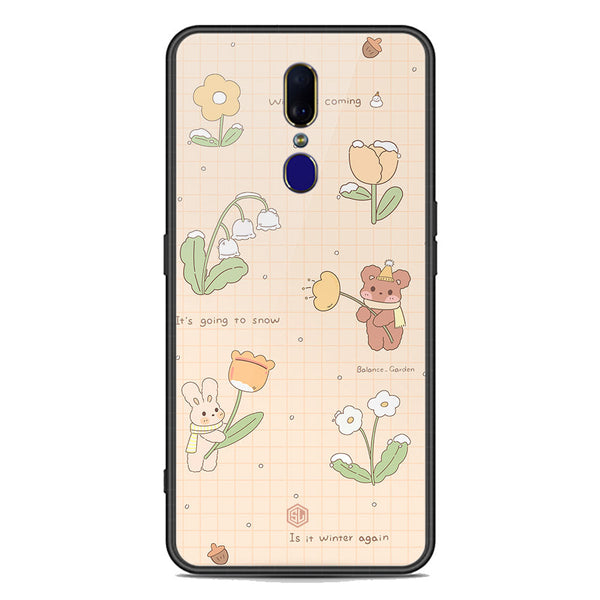 Cute Korean Design Series Soft Phone Case - Premium Glass Case - Design 4 - Oppo F11