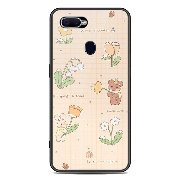 Cute Korean Design Series Soft Phone Case - Premium Glass Case - Design 4 - Oppo F9 Pro
