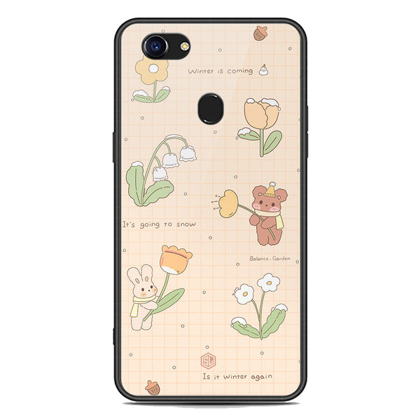 Cute Korean Design Series Soft Phone Case - Premium Glass Case - Design 4 - Oppo F5