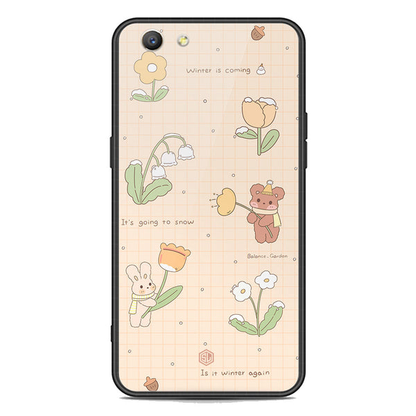 Cute Korean Design Series Soft Phone Case - Premium Glass Case - Design 4 - Oppo F1S
