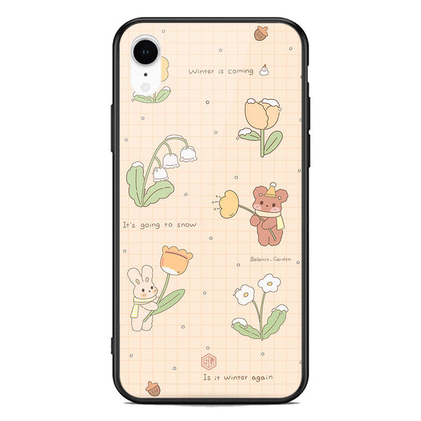 Cute Korean Design Series Soft Phone Case - Premium Glass Case - Design 4 - iPhone XR