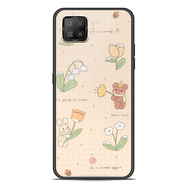 Cute Korean Design Series Soft Phone Case - Premium Glass Case - Design 4 - Oppo A73