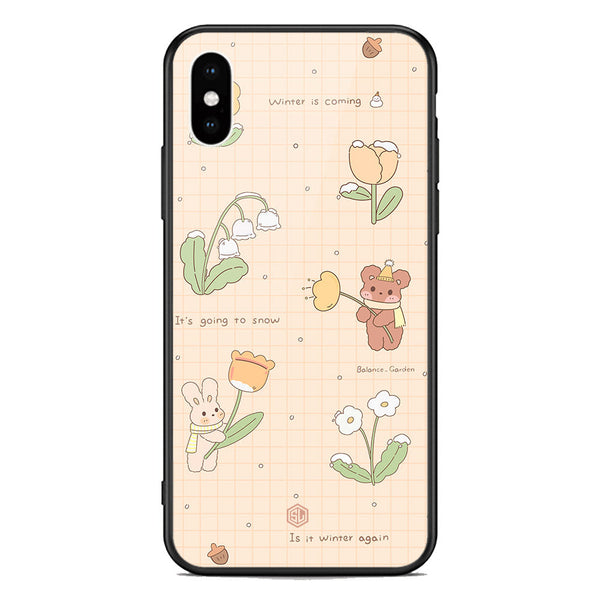 Cute Korean Design Series Soft Phone Case - Premium Glass Case - Design 4 - iPhone X