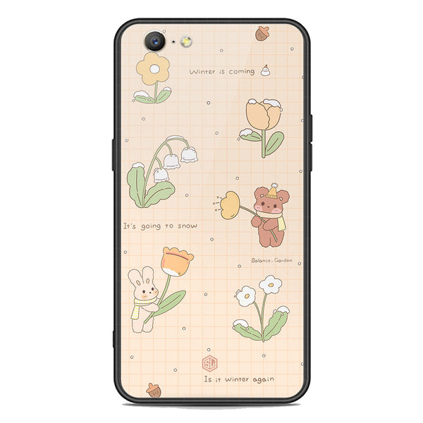 Cute Korean Design Series Soft Phone Case - Premium Glass Case - Design 4 - Oppo A39