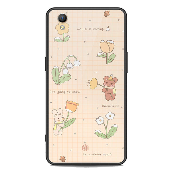 Cute Korean Design Series Soft Phone Case - Premium Glass Case - Design 4 - Oppo A37