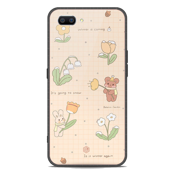 Cute Korean Design Series Soft Phone Case - Premium Glass Case - Design 4 - Oppo A12e