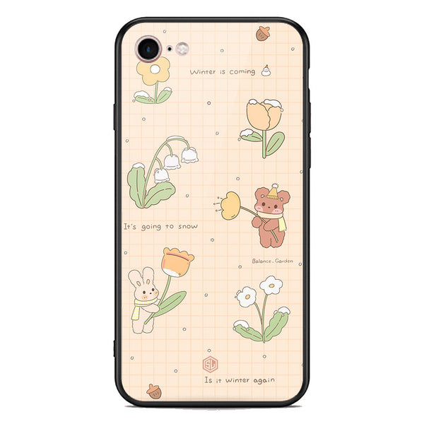 Cute Korean Design Series Soft Phone Case - Premium Glass Case - Design 4 - iPhone 8 / 7