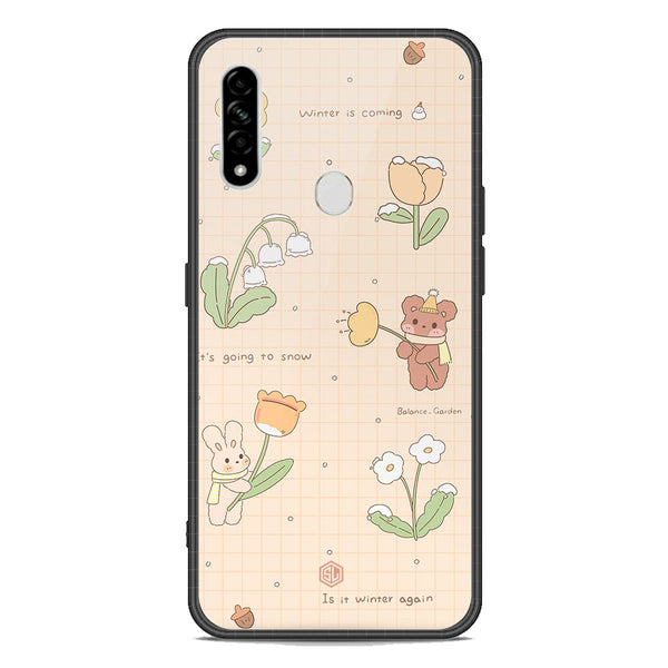 Cute Korean Design Series Soft Phone Case - Premium Glass Case - Design 4 - Oppo A8