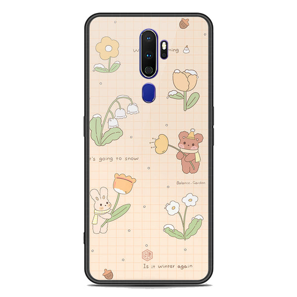 Cute Korean Design Series Soft Phone Case - Premium Glass Case - Design 4 - Oppo A5 2020