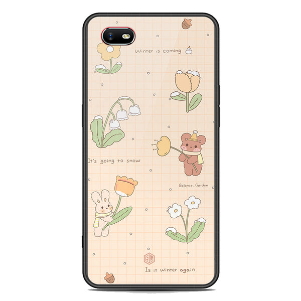 Cute Korean Design Series Soft Phone Case - Premium Glass Case - Design 4 - Oppo A1k