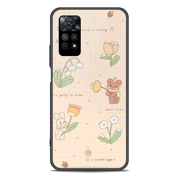 Cute Korean Design Series Soft Phone Case - Premium Glass Case - Design 4 - Xiaomi Redmi Note 11 Pro