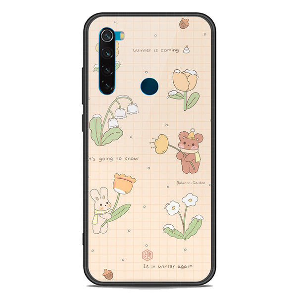 Cute Korean Design Series Soft Phone Case - Premium Glass Case - Design 4 - Xiaomi Redmi Note 8 2021